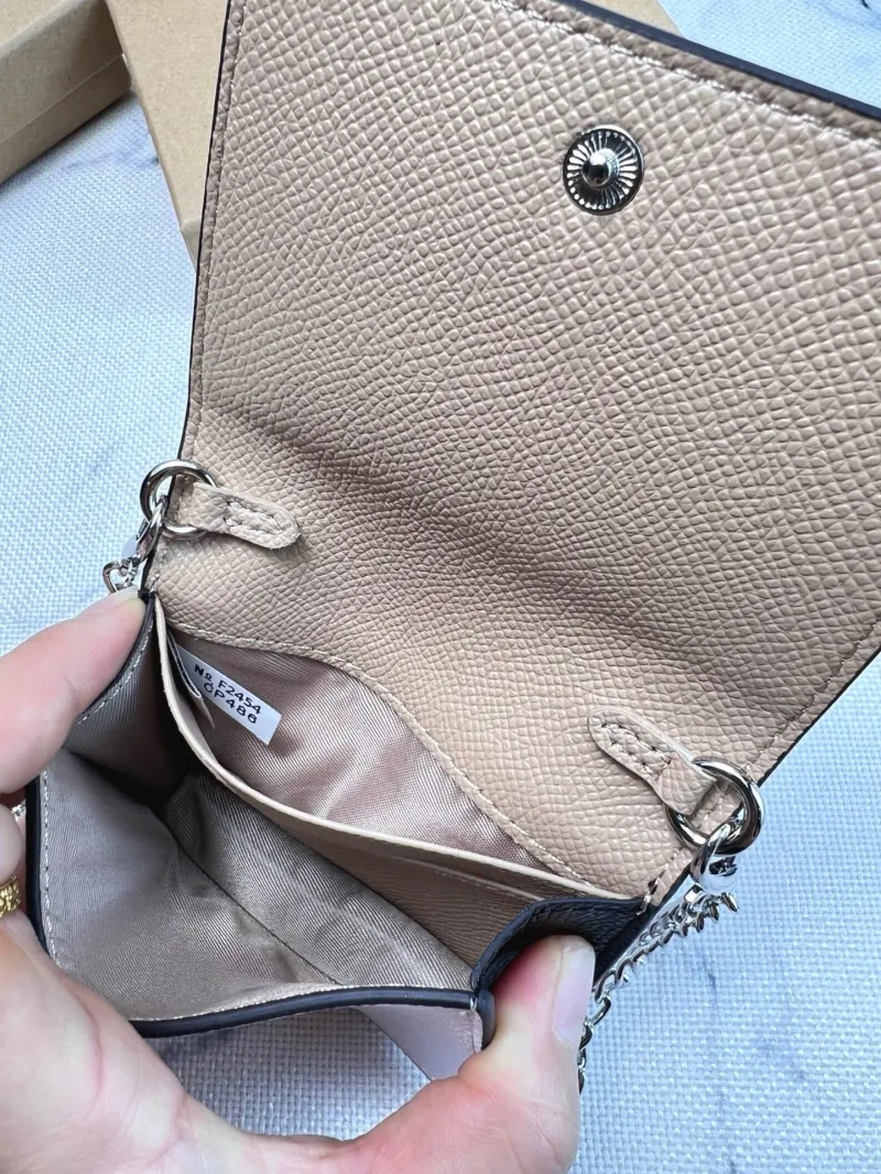 Coach White Mini Chain Wallet - Image 8