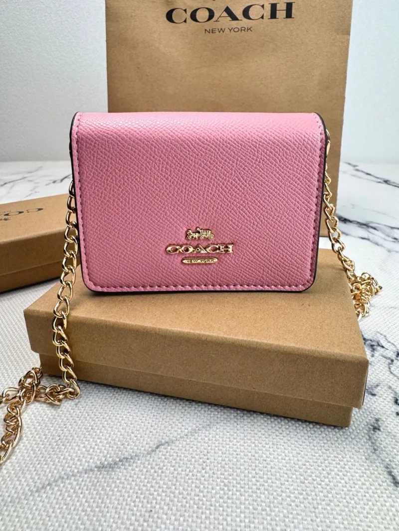 Coach Pink Mini Chain Crossbody Bag 110 - Image 3