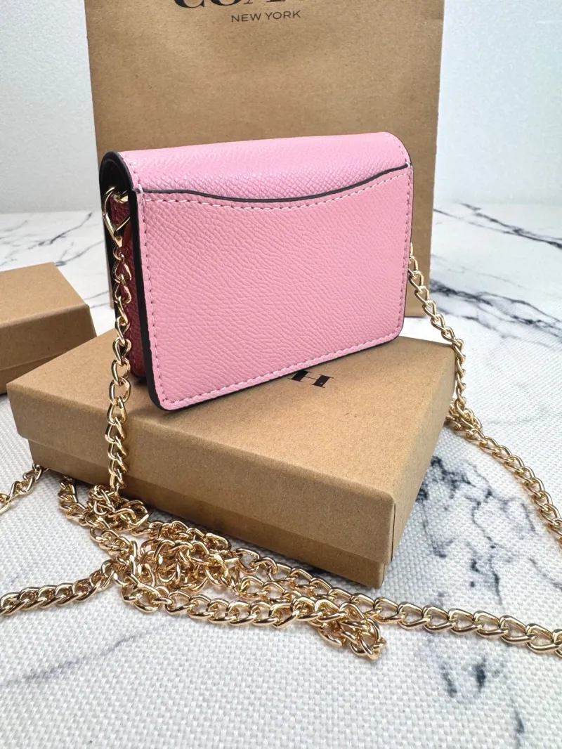 Coach Pink Mini Chain Crossbody Bag 110 - Image 4