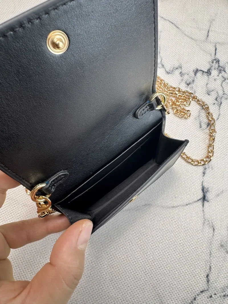 Coach Dark Brown Mini Chain Crossbody Wallet - Image 7