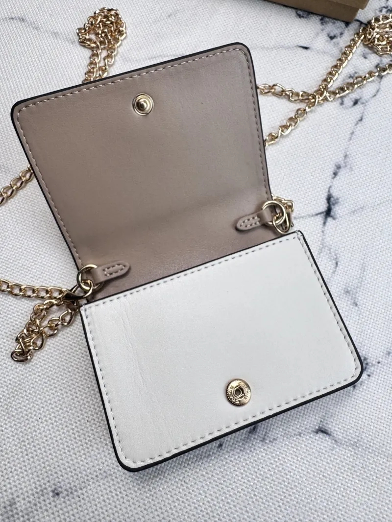 Coach Mini Chain Crossbody Wallet With Flower Appliques - Image 7