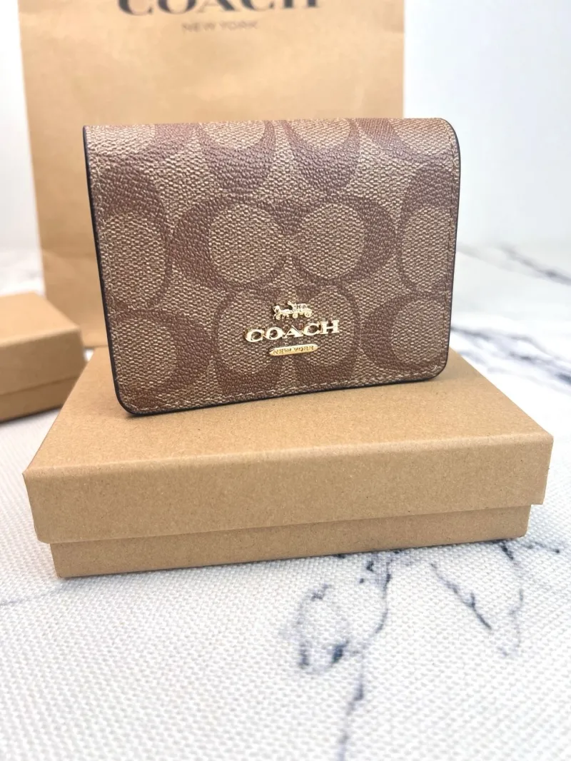 Coach Brown Mini Chain Wallet