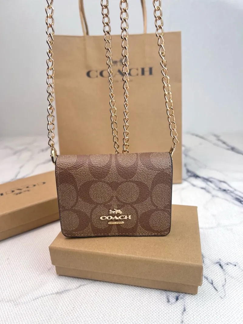 Alternative view of Coach Brown Mini Chain Wallet
