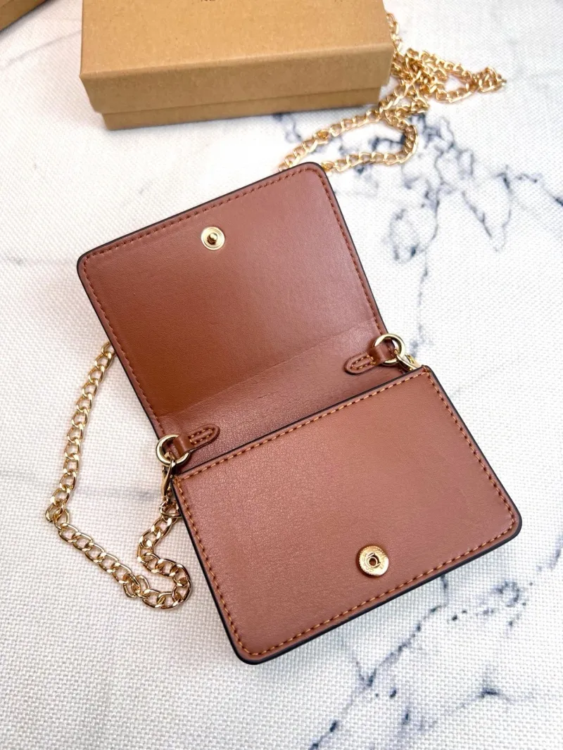 Coach Brown Mini Chain Wallet - Image 6