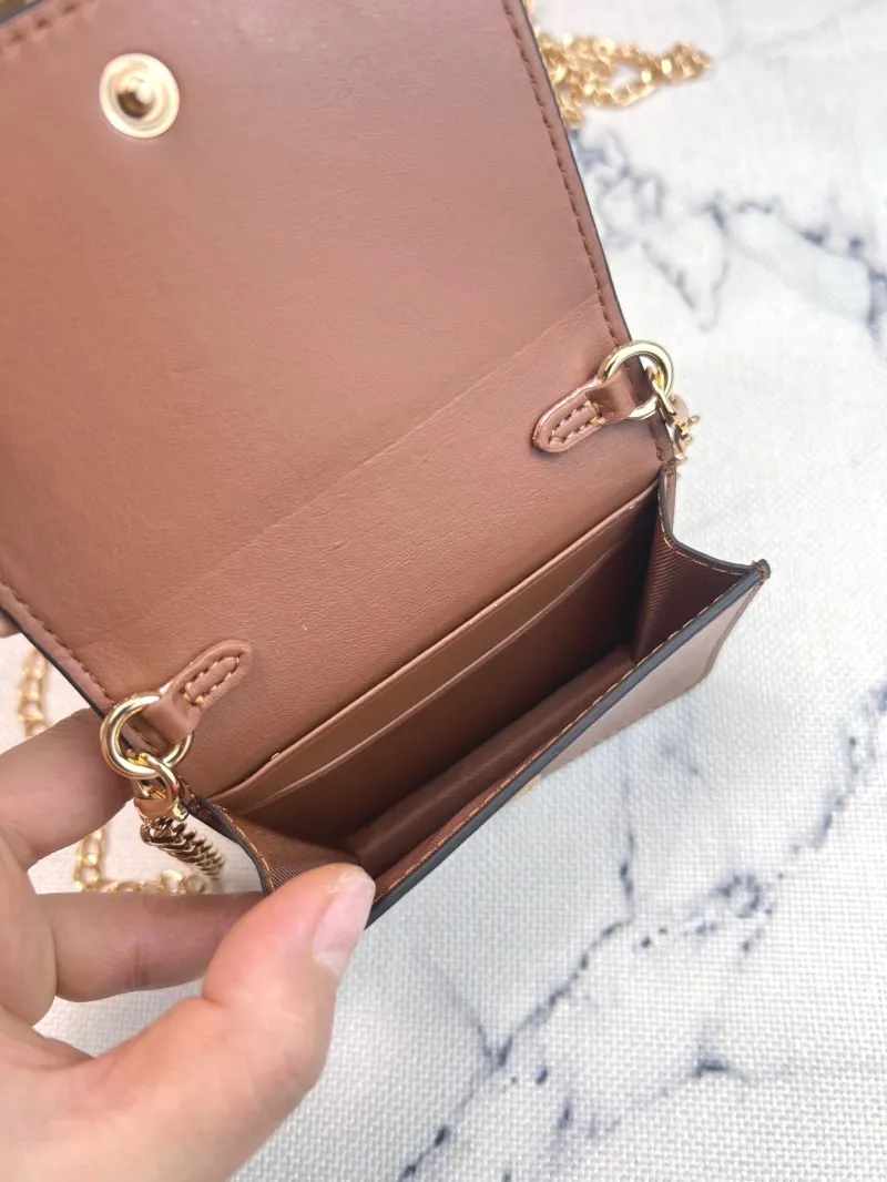 Coach Brown Mini Chain Wallet - Image 7