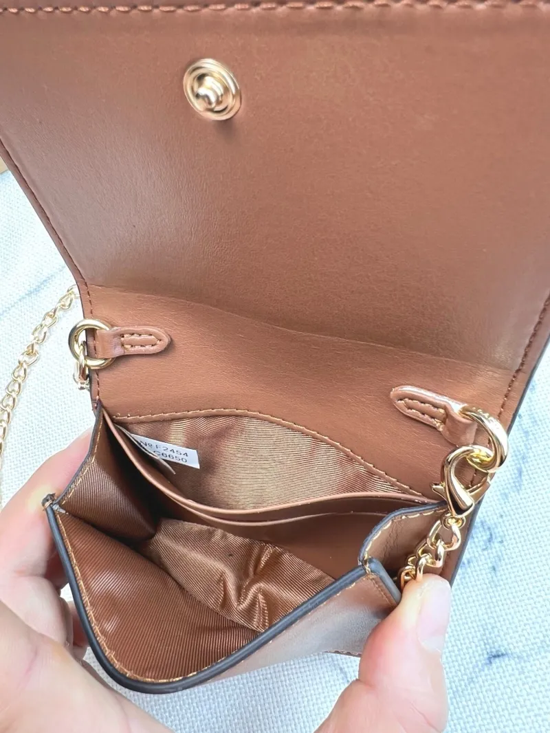 Coach Brown Mini Chain Wallet - Image 8