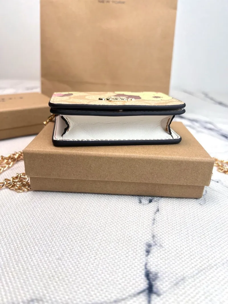 Coach Floral Print Mini Chain Wallet - Image 5