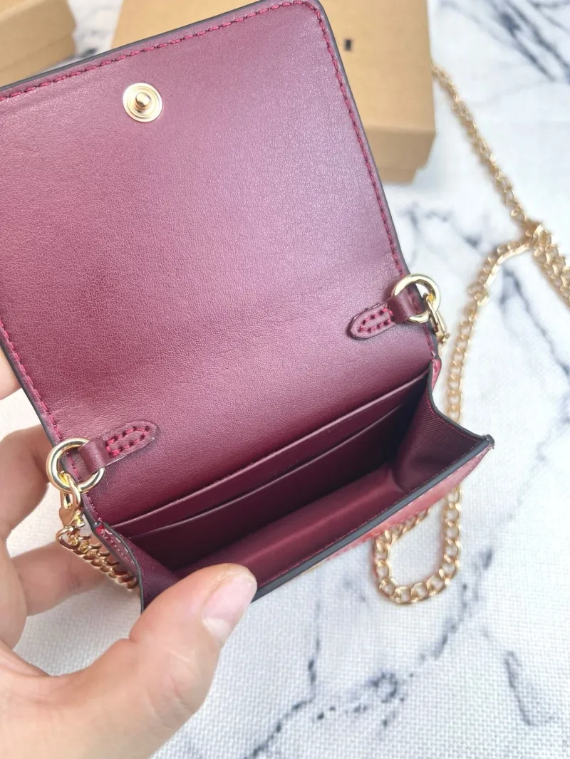 Coach Pink Cherry Print Mini Chain Crossbody Bag - Image 7