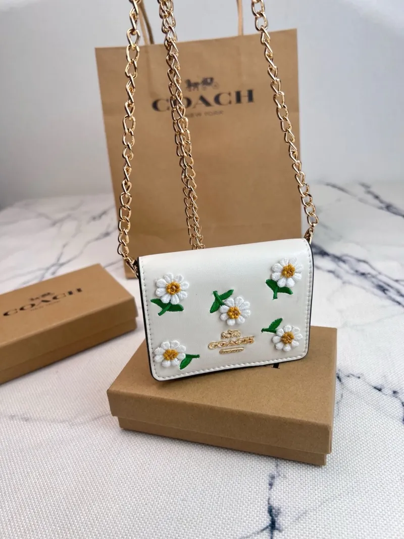 Alternative view of Coach White Daisy Embroidered Chain Mini Bag