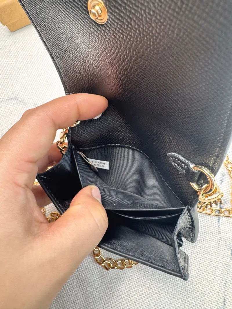 Coach Black Mini Chain Wallet - Image 8