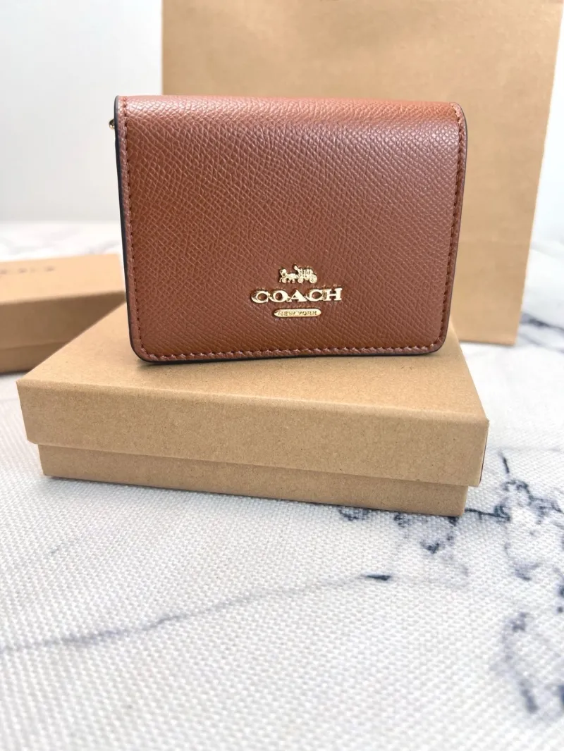 Coach Brown Mini Chain Crossbody Wallet