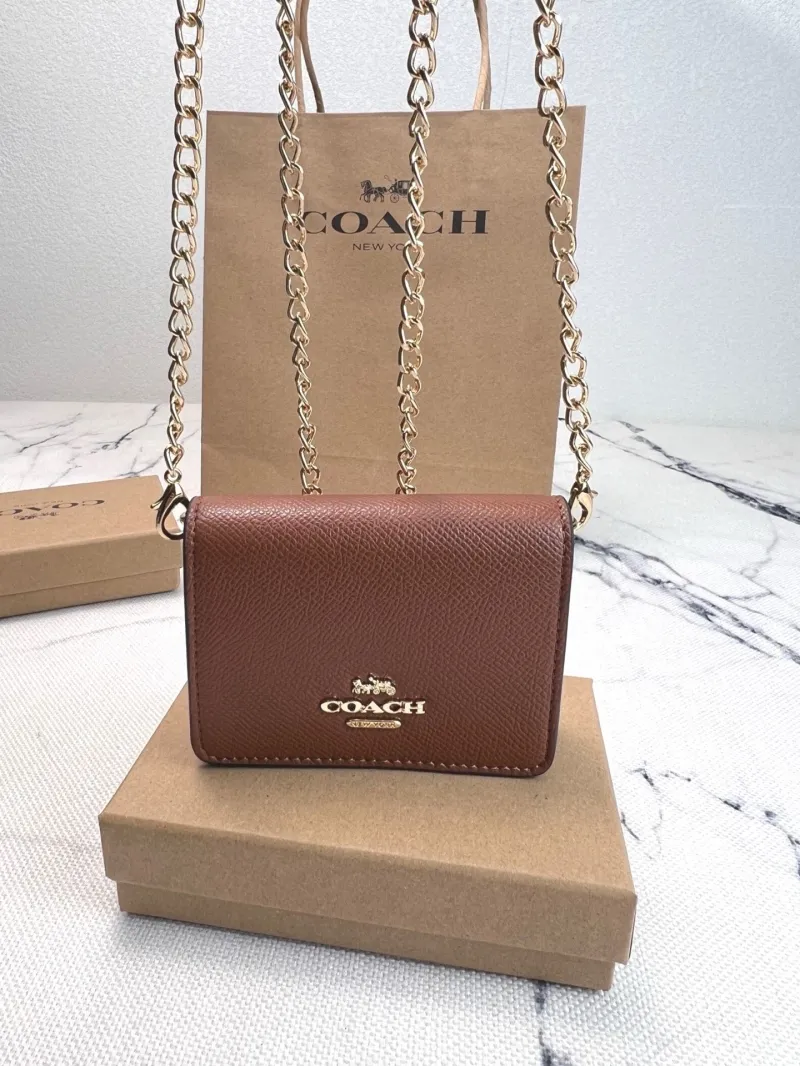 Alternative view of Coach Brown Mini Chain Crossbody Wallet