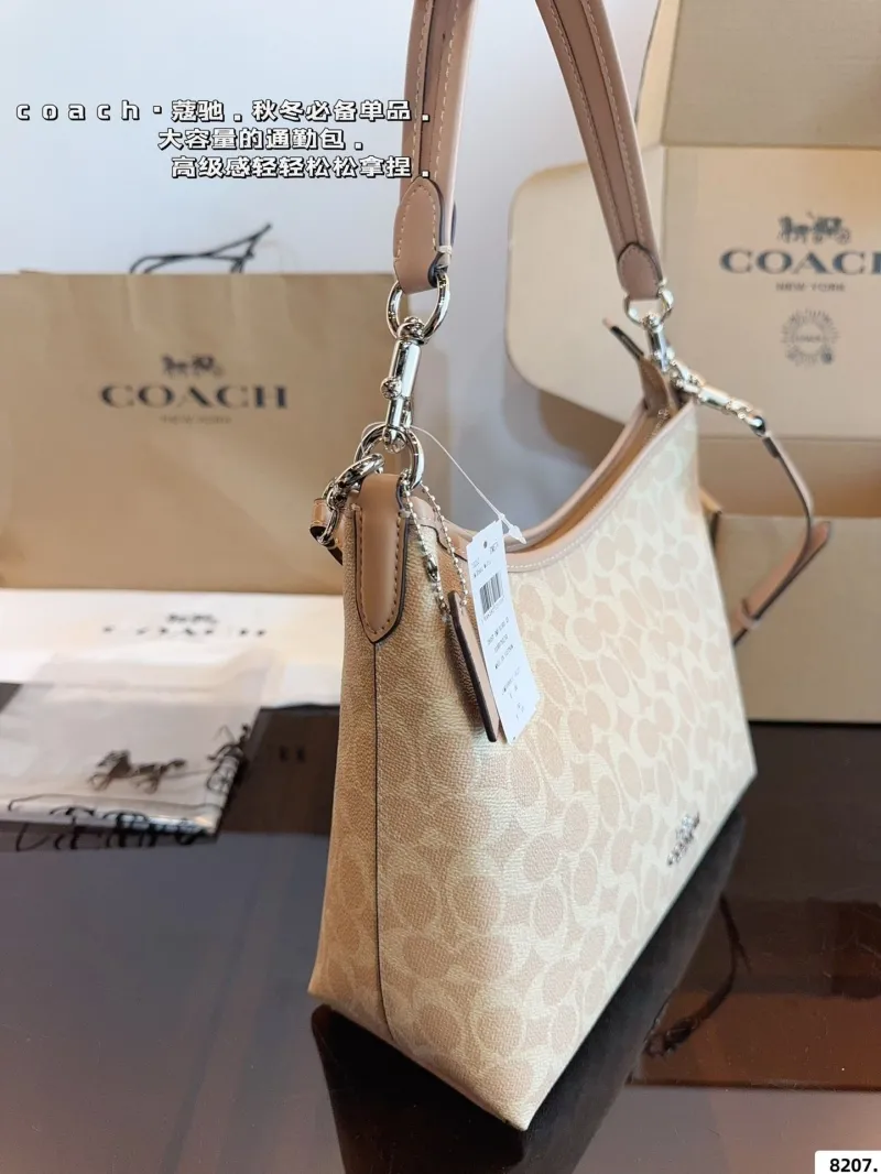 Coach 8207 Light Beige Signature Shoulder Bag - Image 3