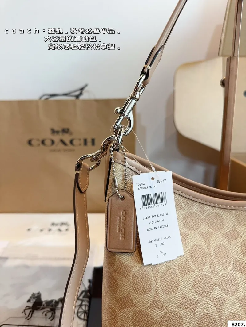 Coach 8207 Light Beige Signature Shoulder Bag - Image 7