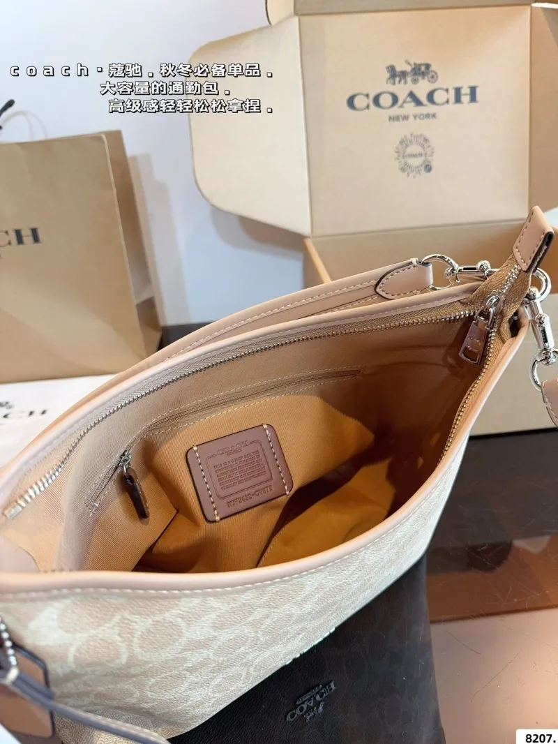 Coach 8207 Light Beige Signature Shoulder Bag - Image 9