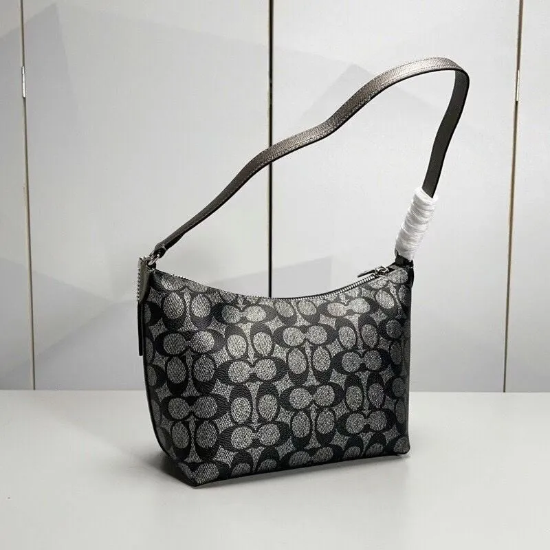 Coach Black Metallic Hobo Shoulder Bag 129 - Image 3