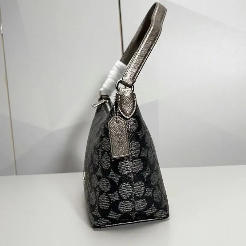 Coach Black Metallic Hobo Shoulder Bag 129 - Image 4