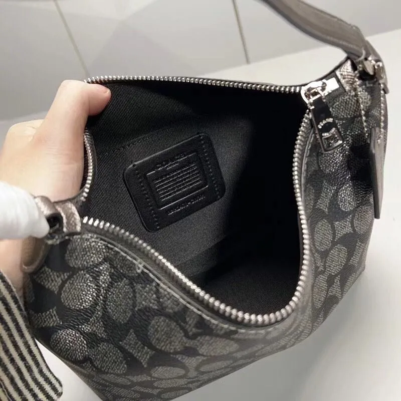 Coach Black Metallic Hobo Shoulder Bag 129 - Image 8