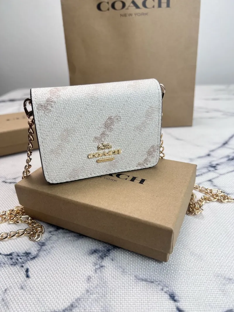 Coach Mini Chain Crossbody Bag White 132 - Image 3