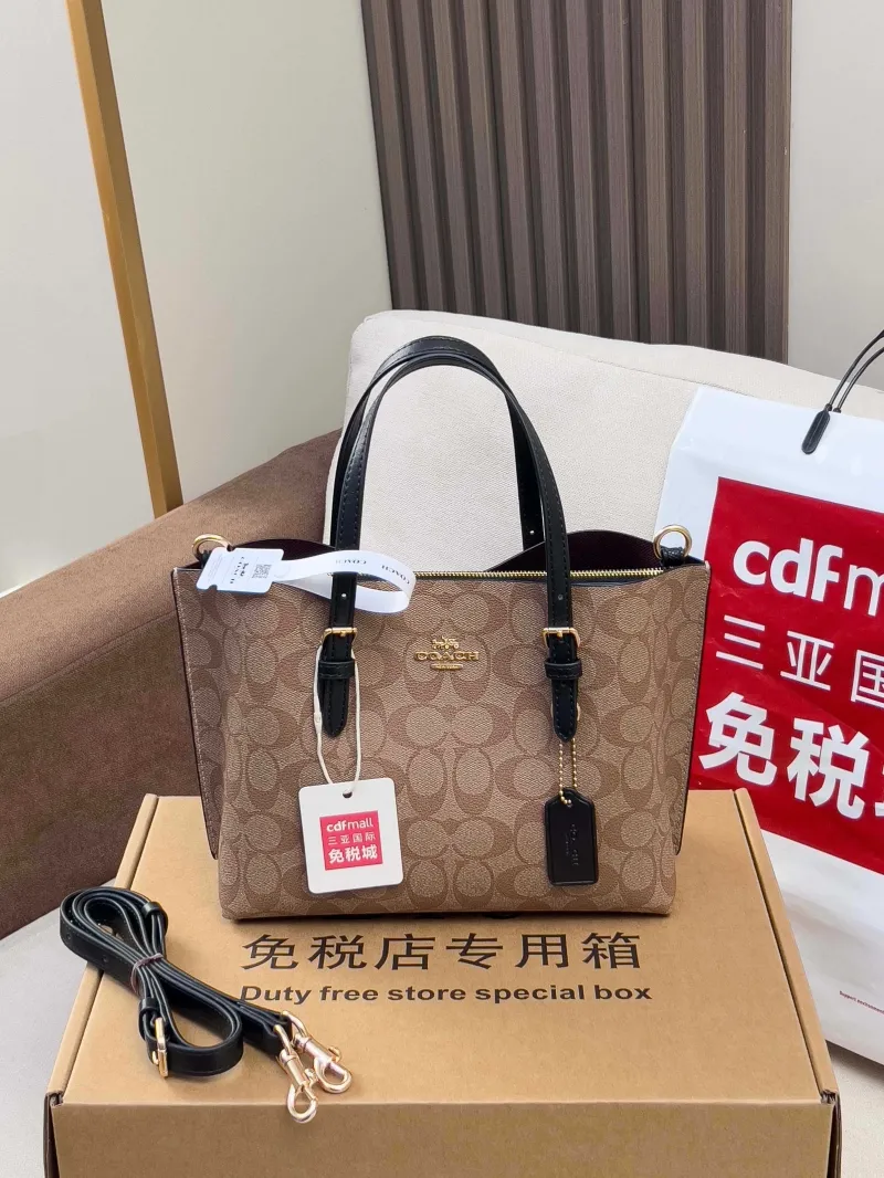 Coach Brown Signature Crossbody Tote Handbag - Image 4