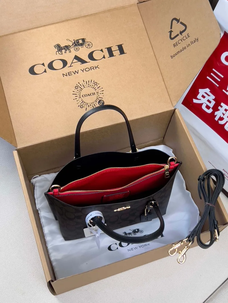 Coach Dark Brown Signature Tote Handbag - Image 5