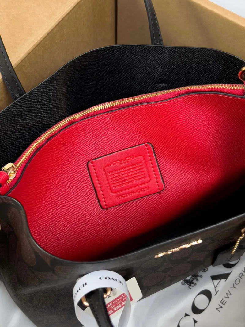 Coach Dark Brown Signature Tote Handbag - Image 6