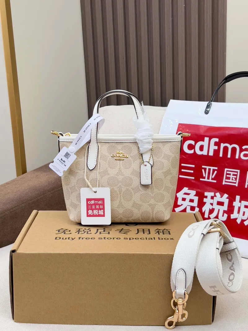 Coach Mini Beige White Crossbody Bag - Image 4