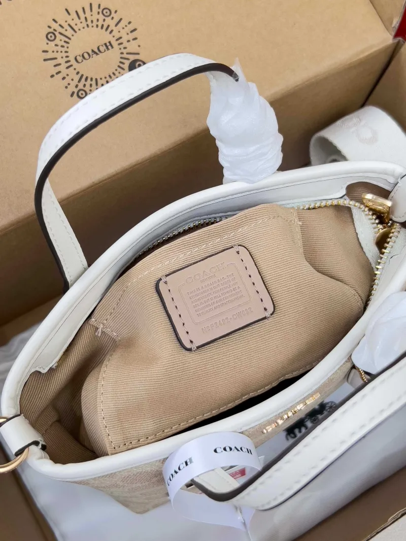 Coach Mini Beige White Crossbody Bag - Image 6