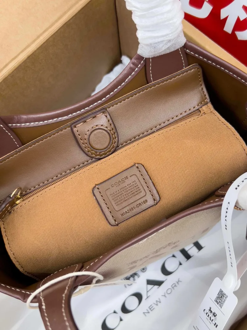 Coach Beige Brown Mini Crossbody Tote Bag - Image 6