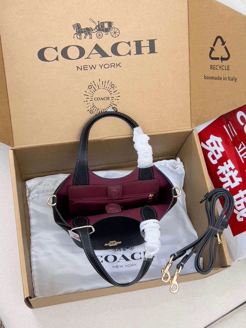 Coach Black Small Bucket Handbag With Strap - Image 5
