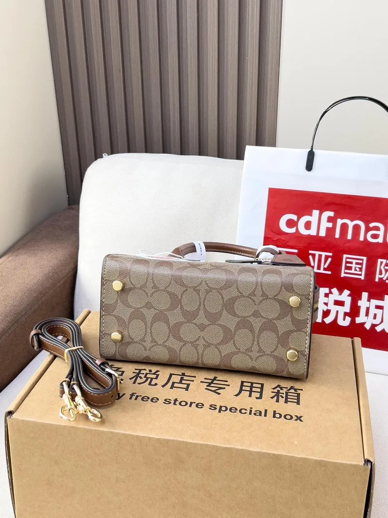 Coach Brown Signature Mini Crossbody Tote Bag - Image 3