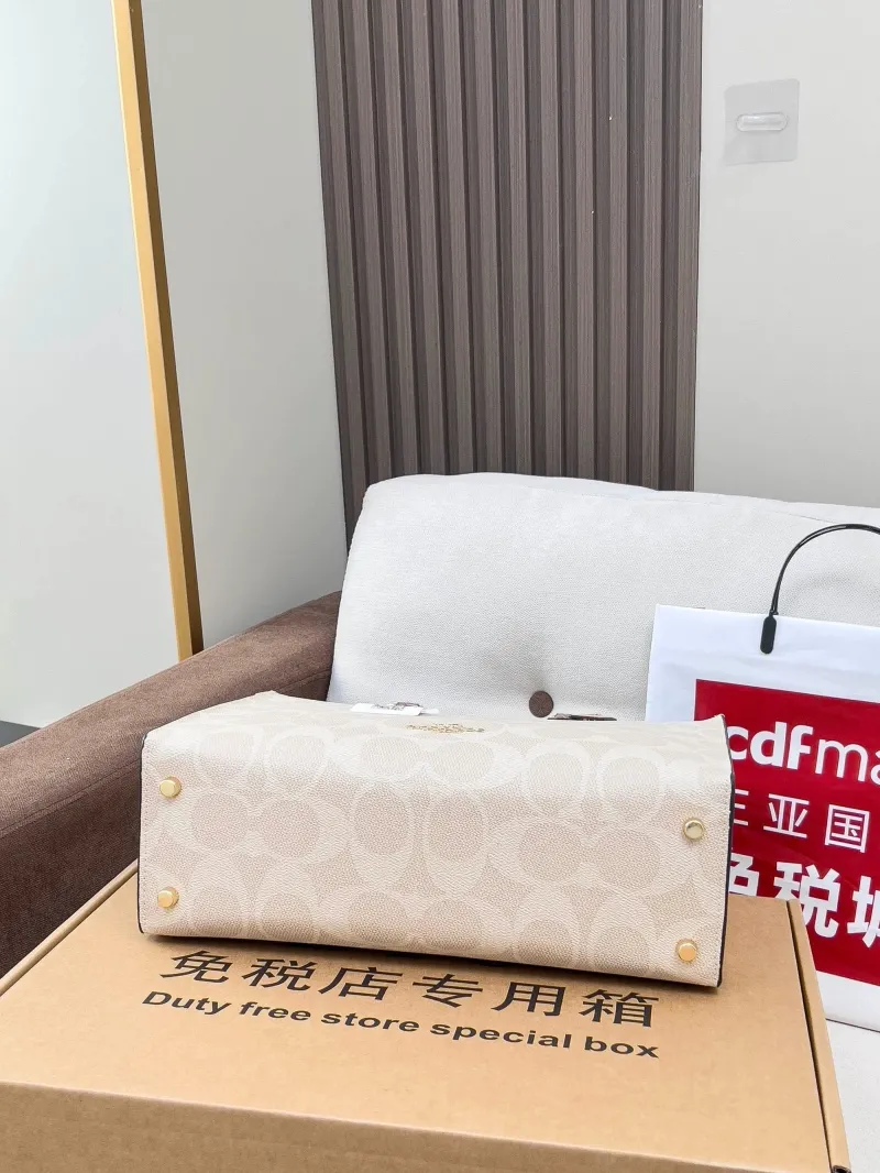 Coach Signature Shopping Tote Bag Light Beige - Image 3