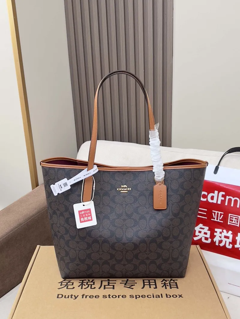 Coach Brown Signature Tote Bag - Image 4