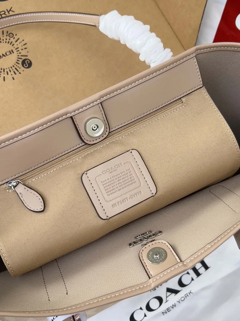 Coach Light Beige Signature Tote Bag - Image 6