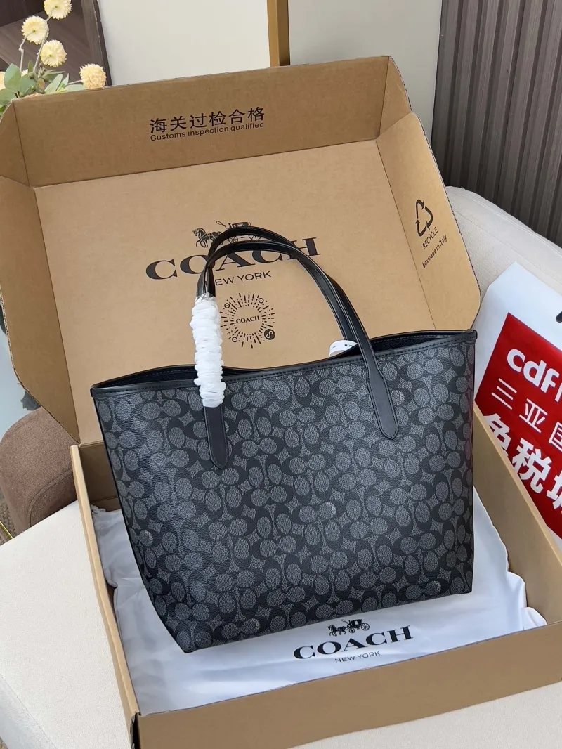 Alternative view of Coach Black Monogram Tote Bag