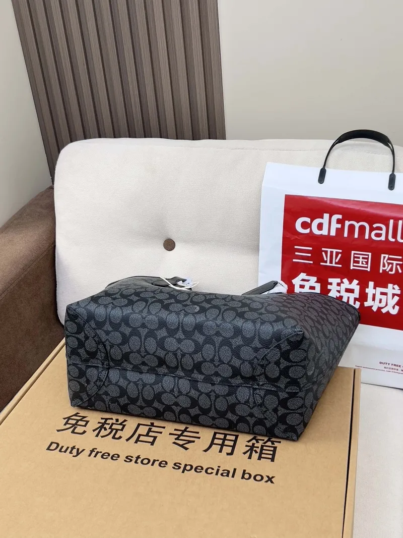 Coach Black Monogram Tote Bag - Image 3