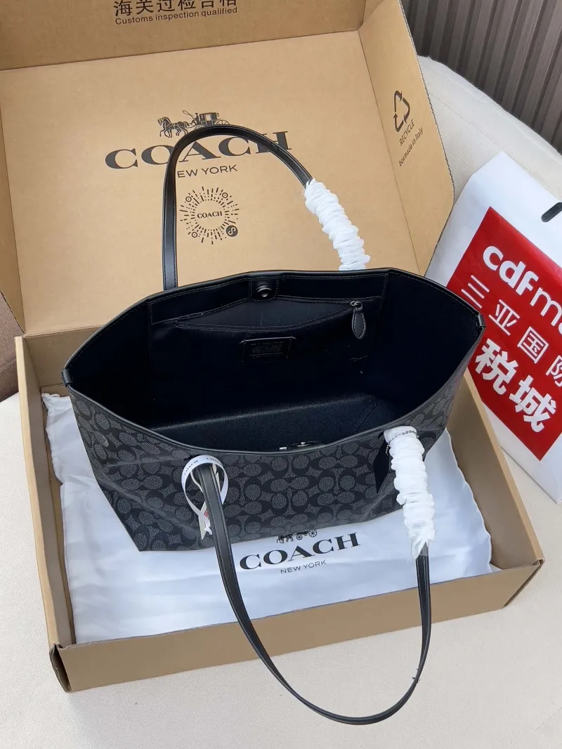 Coach Black Monogram Tote Bag - Image 5