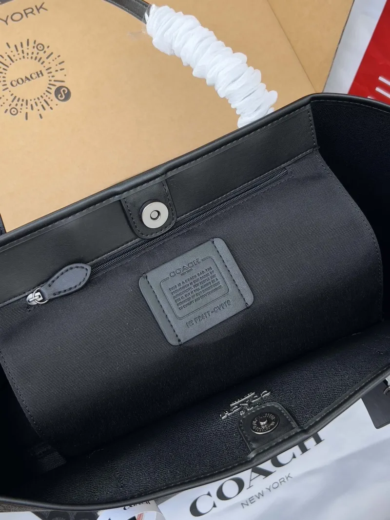 Coach Black Monogram Tote Bag - Image 6