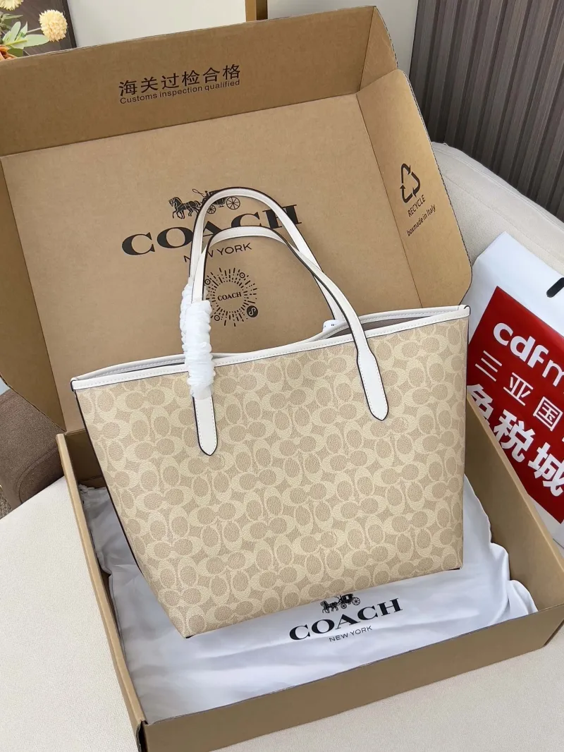 Alternative view of Coach Signature Light Beige Tote Bag