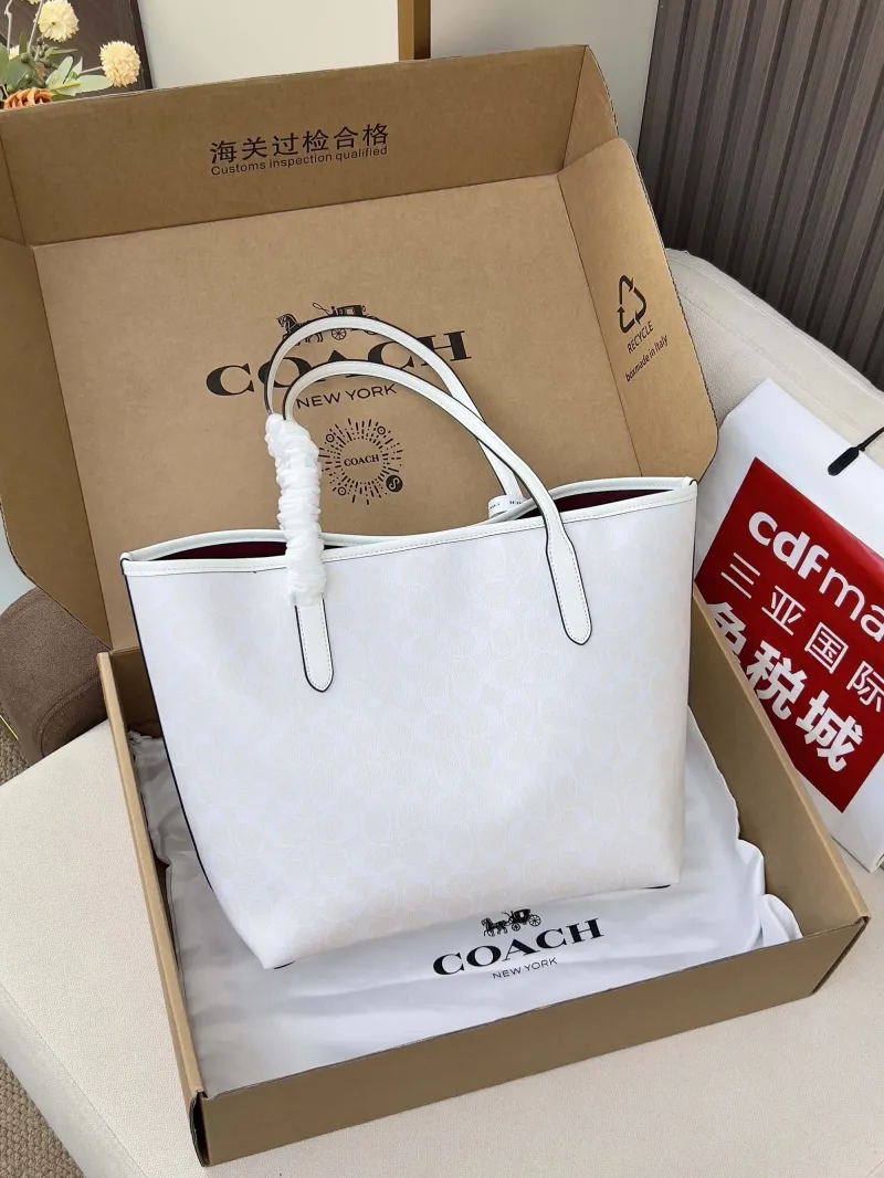 Alternative view of Coach White Tote Bag Luxury Shopping Bag