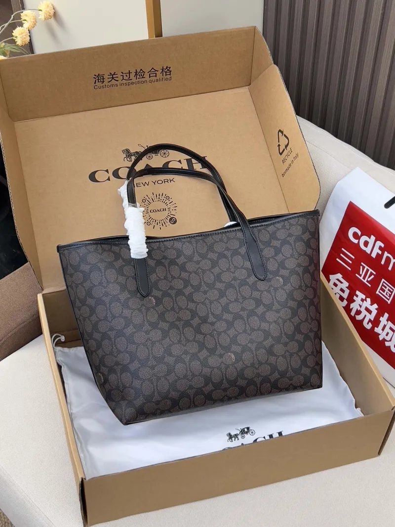 Alternative view of Coach Dark Brown Large Signature Tote Bag