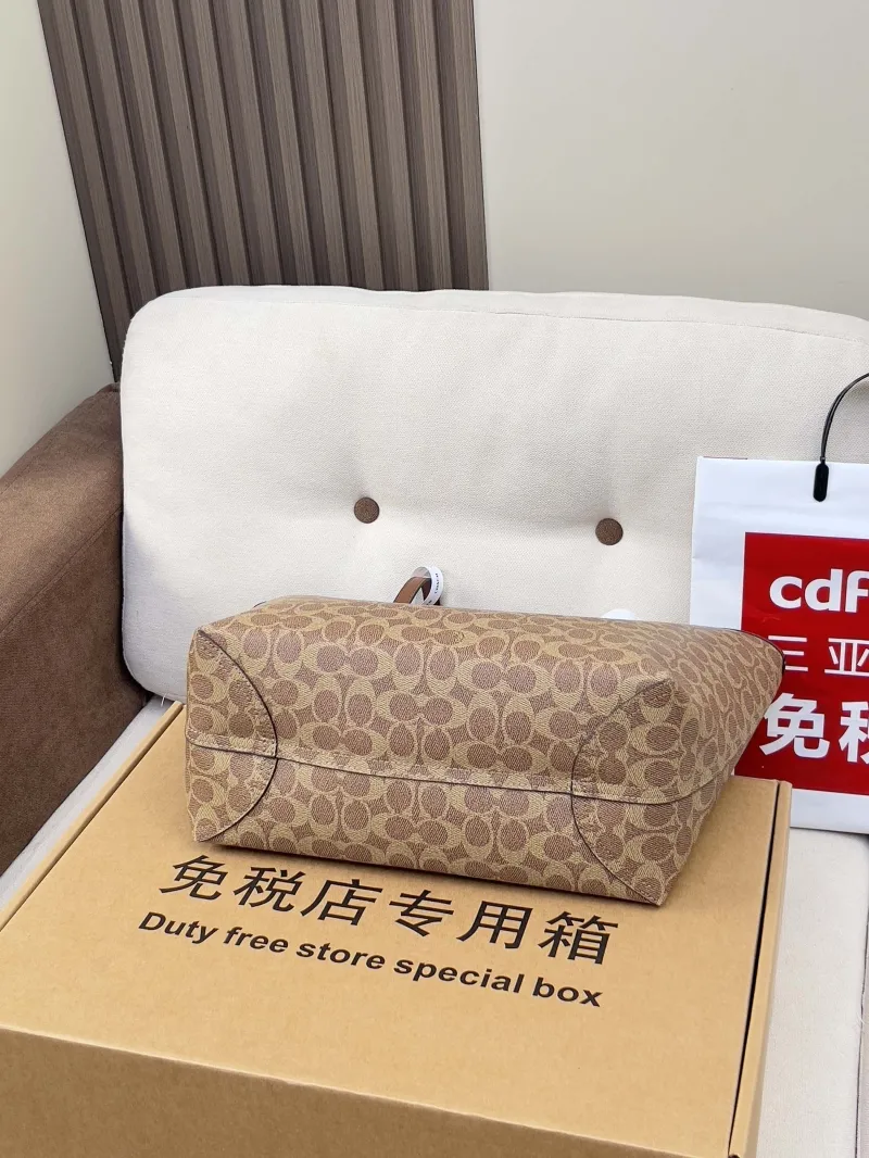 Coach Brown Signature Shopping Tote Bag - Image 3