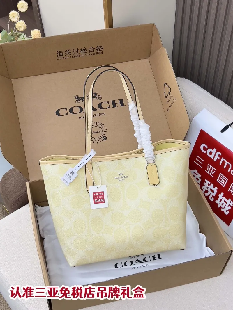 Coach Pale Yellow Tote Bag