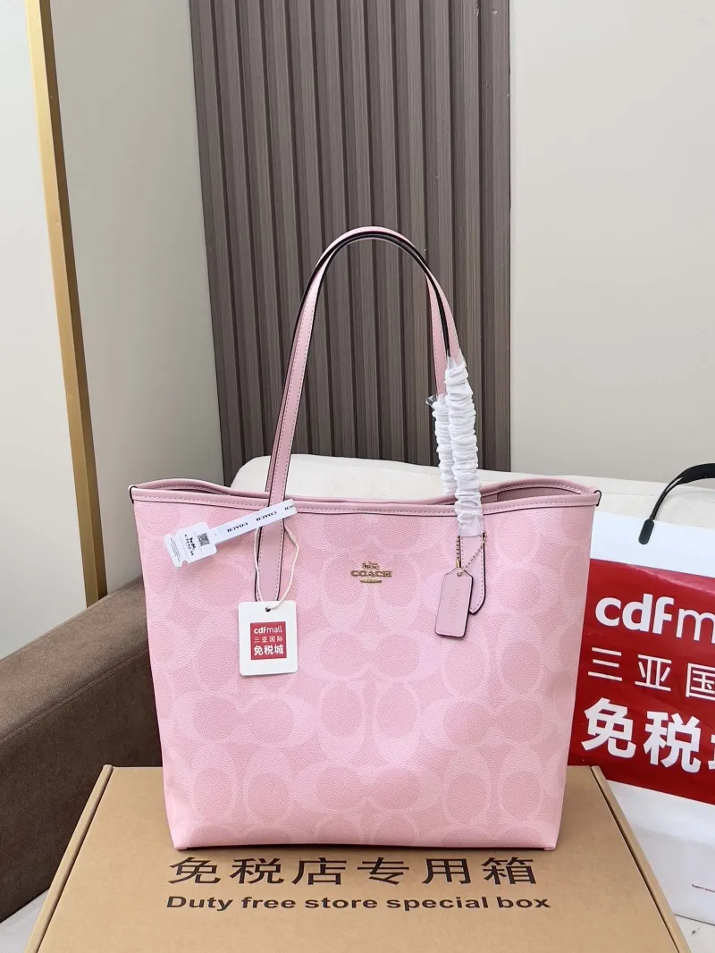 Coach Pink Signature Tote Bag - Image 4
