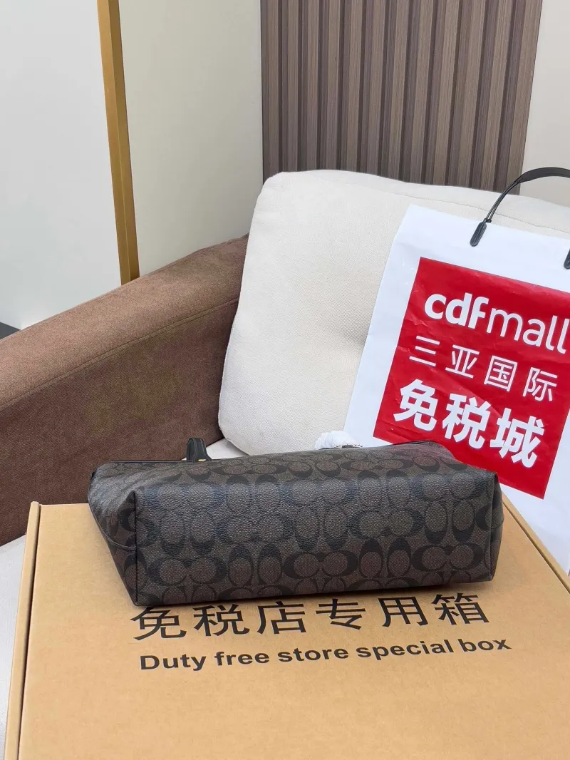 Coach Signature Tote Bag Dark Brown - Image 3