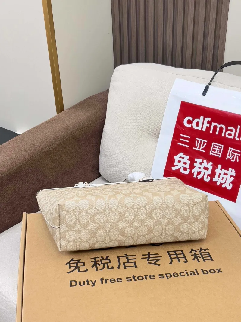 Coach Light Beige Signature Tote Bag - Image 3