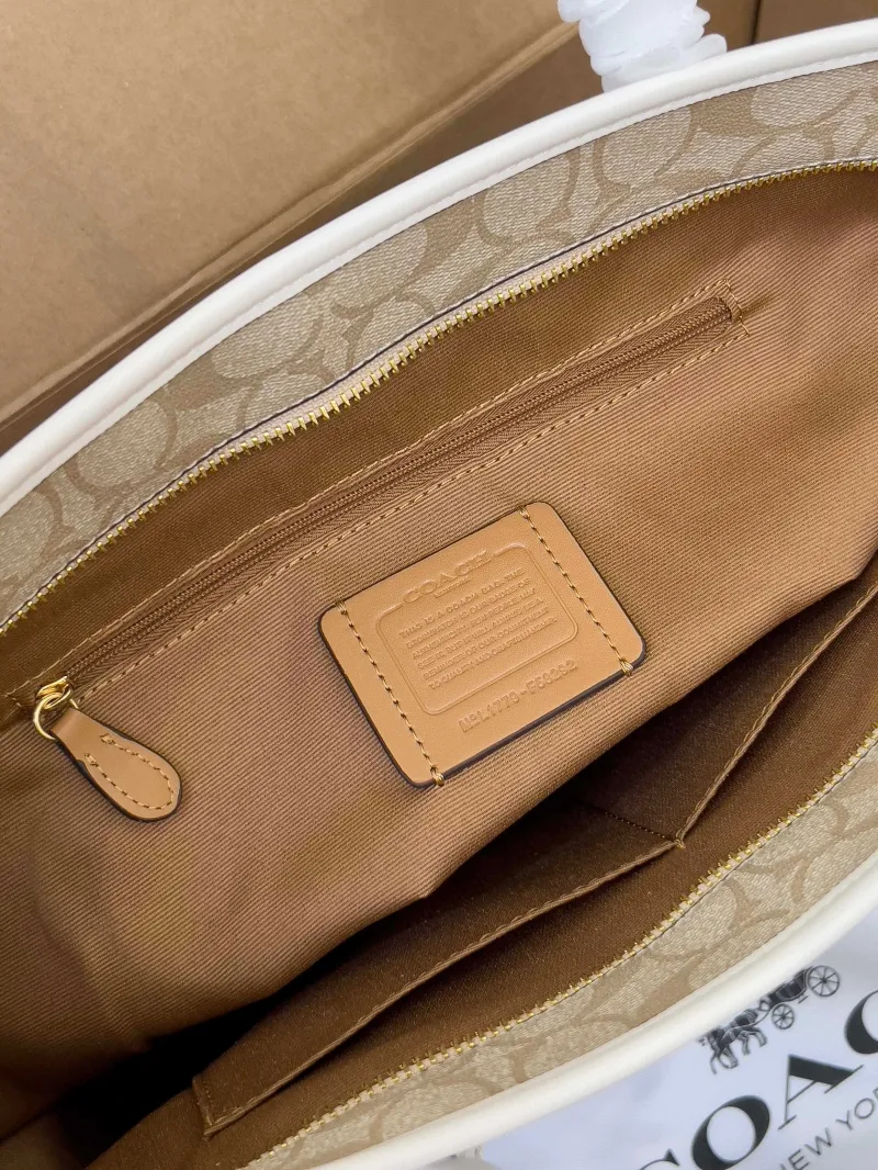 Coach Light Beige Signature Tote Bag - Image 6