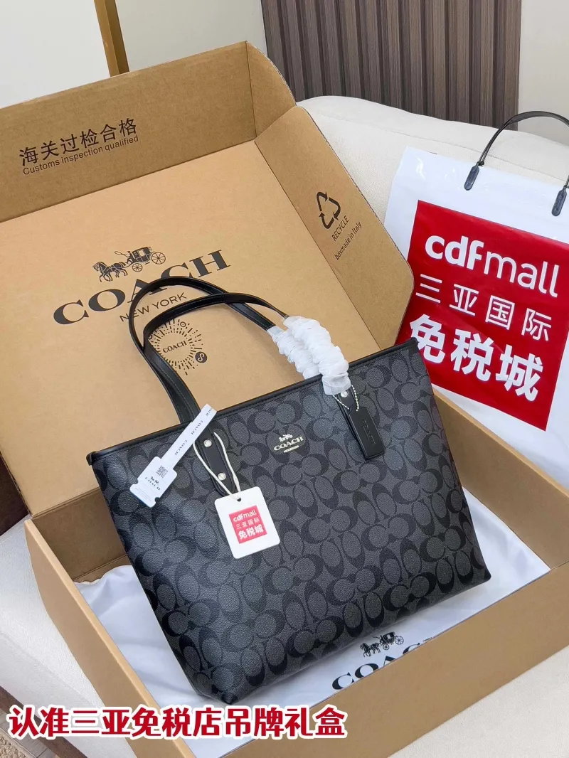 Coach Black Signature Tote Bag