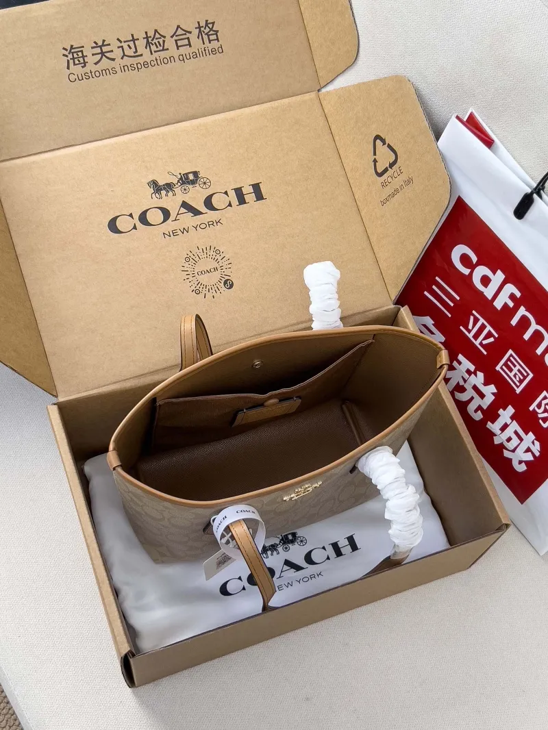 Coach Signature Tote Bag Light Khaki - Image 5