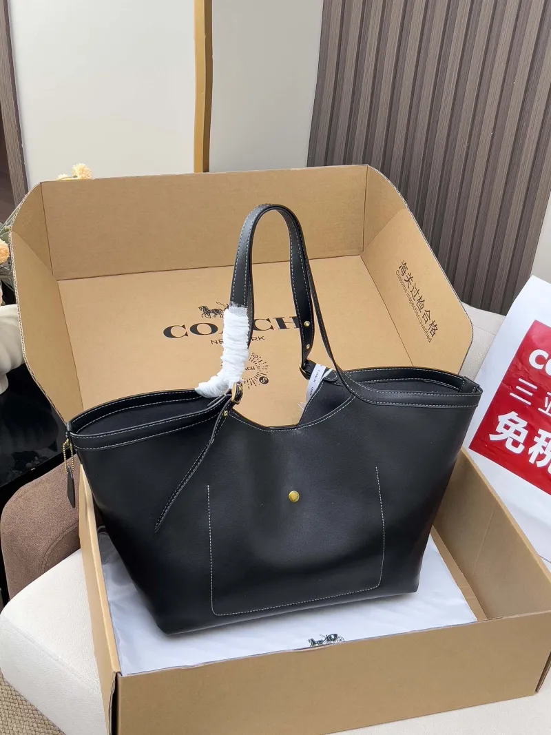 Alternative view of Coach Black Leather Tote Bag